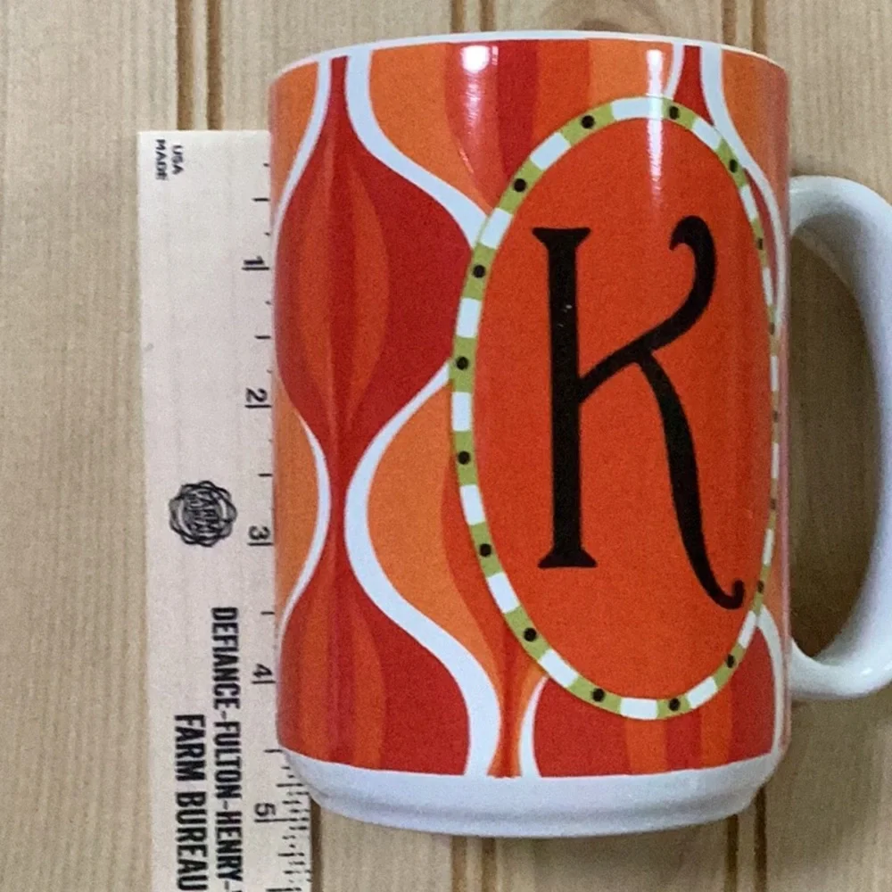 Pier One Monogram Abstract Modern Initial K Stoneware Large Mug‎